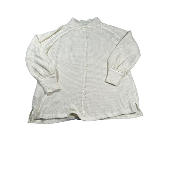 Free People We The Free Shes A Keeper Tunic Sweater M Cream Waffle Knit Boho - Picture 3 of 8